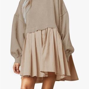 Elegant Creme Women's Sweatshirt dress